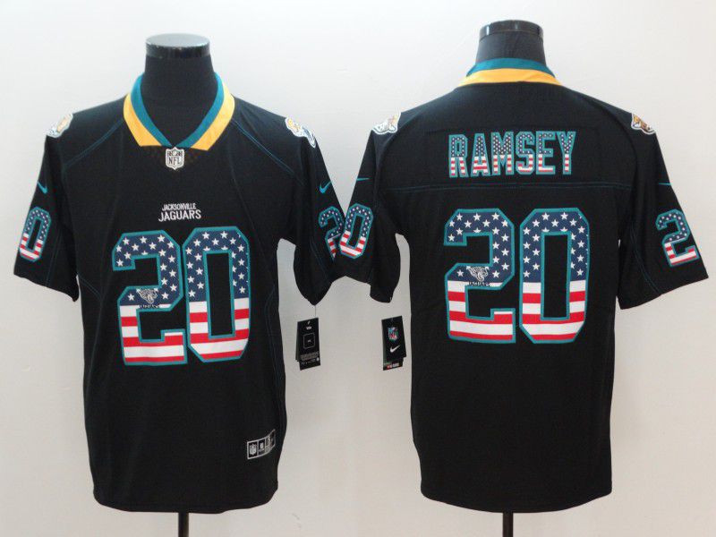 Men Jacksonville Jaguars 20 Ramsey Nike USA Flag Fashion Black Color Rush Limited NFL Jerseys